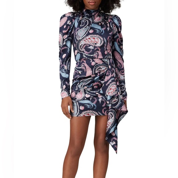 Thurley Crown Of Thornes Silk Blouse Paisley Pearl Beads Lavender Baby Blue US10 - Picture 3 of 14